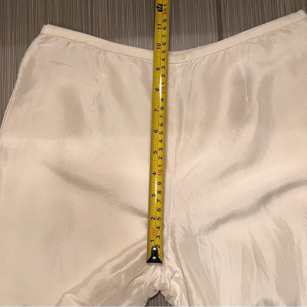 Vintage Silk Cream Teal Embroidered Butterfly Pants Yves Cossette Depeche Mode - Picture 11 of 12